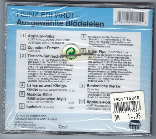 Heinz Erhardt Ausgewählte Blödeleien CD Neuware in Folie - Picture 2 of 2