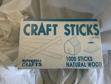 Natural Wood Craft Sticks, 1000 Count, Pepperell Crafts