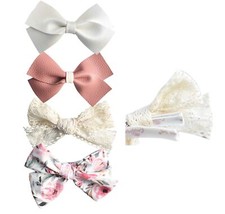 California Tot Girl's Mixed Bow Clips Fully Lined Strong Grip Non Slip for Fi...