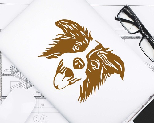 Border Collie Vinyl Decal - True-to-Life Silhouette Sticker for Laptop, Tumbler - Picture 36 of 37