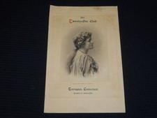 1899-1900 EL PROGRAMA DEL CLUB VEINTIUNO - TERRY - TORRINGTON, CONNECTICUT - K 552
