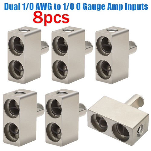 8PC Car Audio Power/Ground Dual 1/0 Gauge To 1/0 Gauge Offset Amp Input Reducers - Picture 3 of 10