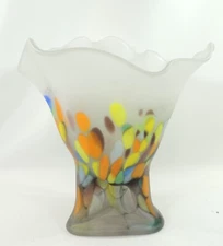 Studio Art Glass Vase Large Signed M. Rynldewice 2002 Opaque Glass Artist Help