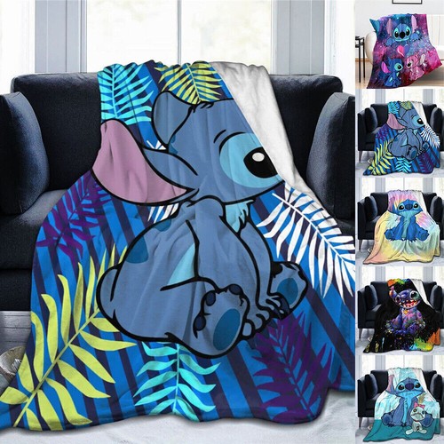 Child Adult 3D Lilo and Stitch Cartoon Sofa Blanket Plush Soft Throw Blanket - Picture 2 of 17