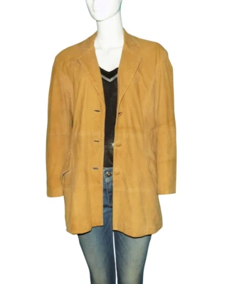 veste MAC DOUGLAS look blazer en nubuck velours camel taille 42 EU - Photo 1/4
