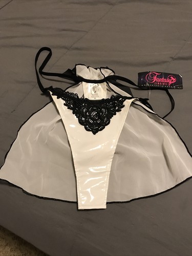 I Do Crotchless Embroidered Accent Thong with Veil & Bells. Plus Size 3x - Picture 4 of 4