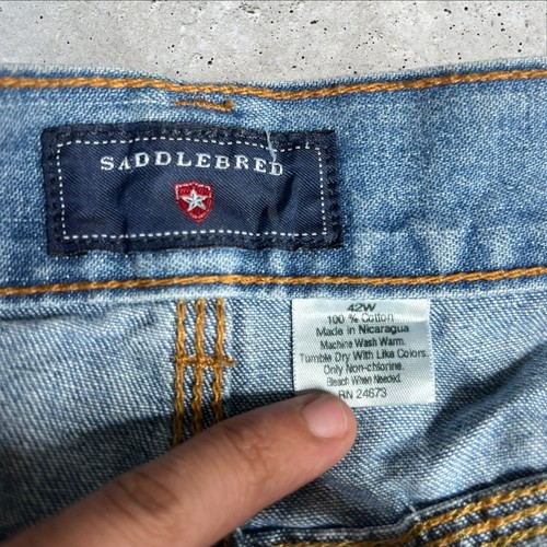 Saddlebred Mens Carpenter Jean Shorts Blue Denim Size 42W - Picture 5 of 6