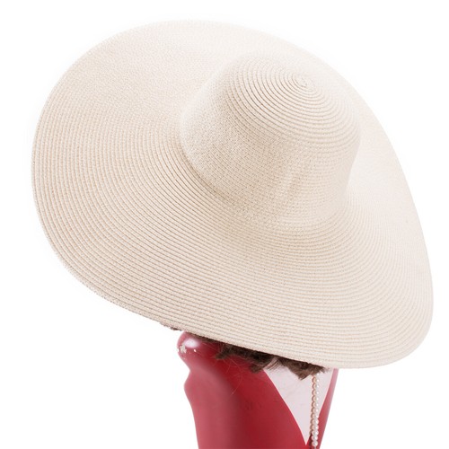 6.7" Womens Church Kentucky Derby Wide Brim Straw Summer Floppy Sun Hat A330 - Picture 71 of 109