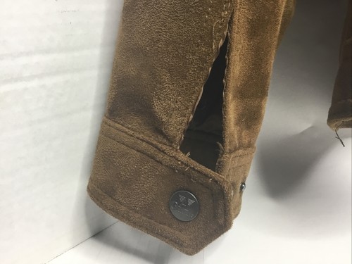 Chaqueta G A Milano Marrón Cuero Gamuza Para Hombre Talla Grande Cuello Chino - Imagen 11 de 14