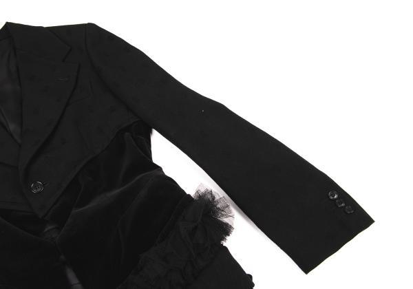 COMME des GARCONS Velor Frill Switching Jacquard Jacket Size