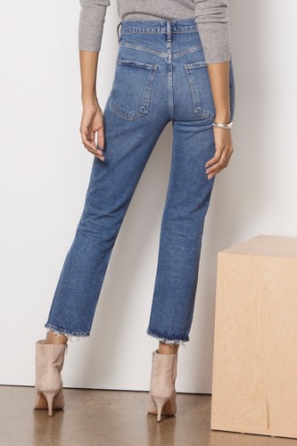 AGOLDE Women's Riley High Rise Straight Crop Low Stretch Jeans Silence Size 29 - Bild 5 von 11