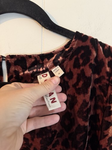 Anthropologie Dolan Charley Velvet Leopard puff sleeve Blouse M - Picture 7 of 12