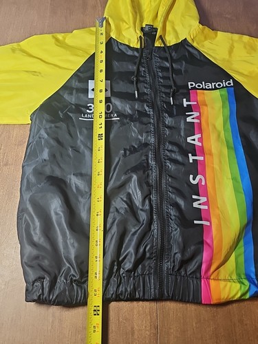 Full Zip Polaroid Windbreaker Medium Camera Rainbow Graphic  - Picture 10 of 13
