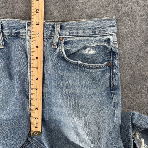 Agolde Jeans Women's 29 Fen Blue Pants High Rise Distressed Button Fly Relaxed - Picture 7 of 15