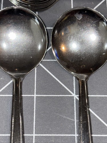 Lote de 20 cucharas soperas redondas vintage de acero inoxidable Brand Ware - Imagen 4 de 7