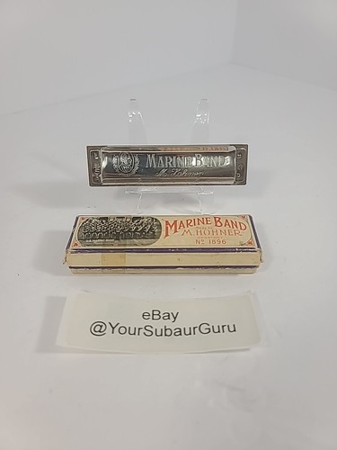 VINTAGE 1930s M. Hohner Marine Band Harmonica 1896 Key of G Original Box Germany