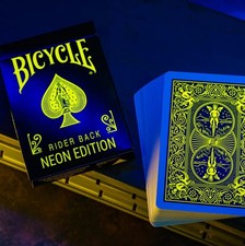Limited Edition Bicycle Rider Back NEON Playing Cards, Yellow