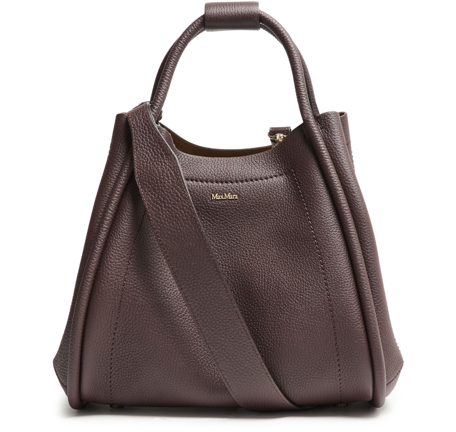 MAX MARA Marine BORDEAUX Leather Top Handle Bag New