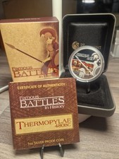 Famous battles in history " thermopylae 480 BC " 1oz 999 Silver Proof Coin 2009