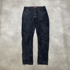 Mid Point Corduroy Pantss Mens 30" Vintage Slim Fit Cord Trousers, Black