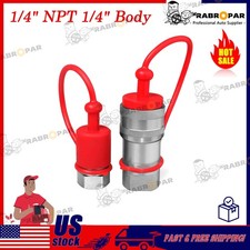 1/4 NPT 1/4 Body Hydraulic Quick Connect Coupler Poppet Pioneer Style 5076 PSI