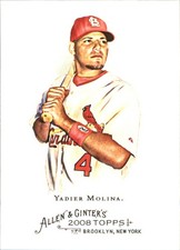 Yadier Molina 2008 Topps Allen & Ginter #263 Cardinals FREE SHIP AutographDen