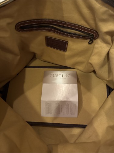 Bolsa de viaje Tusting Leather Explorer hecha para Levenger marrón en muy buen estado - Imagen 19 de 24