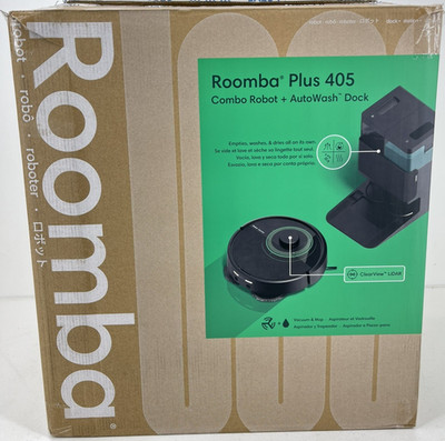 iRobot Roomba Plus 405 Combo Vacuum & Mop w/ AutoWash Dock, LiDAR, 70x Suction