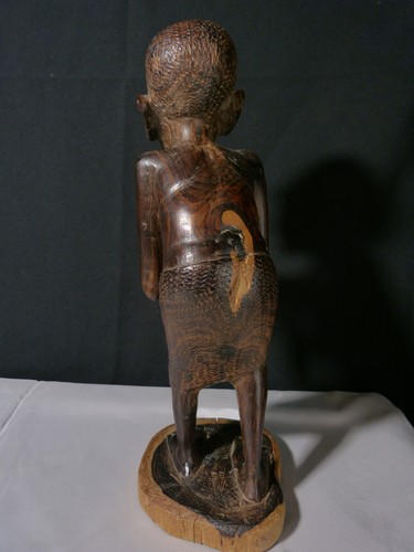 Sculpture statue africaine en bois d'ébène homme africain afrique 20 siècle - Picture 17 of 20