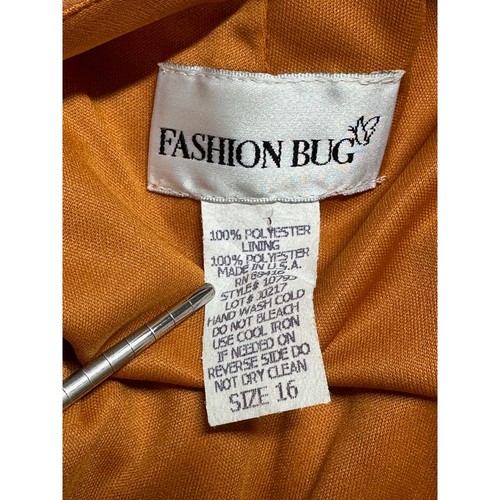 Fashion Bug Dress Womens 16 Orange Shift Babydoll Floral Metallic Fairy Y2K USA - Picture 6 of 10