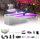Waterfall Pool Fountain, 30Cm Pond Cascade, Stainless Steel Spillway Blade with 