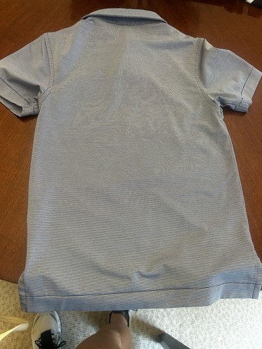 Boys Youth Xs Peter Millar Polo Short Blue Stripe - Picture 3 of 3