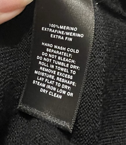 Suéter de cuello alto Lafayette 148 para mujer S negro lana merino túnica larga minivestido - Imagen 5 de 7