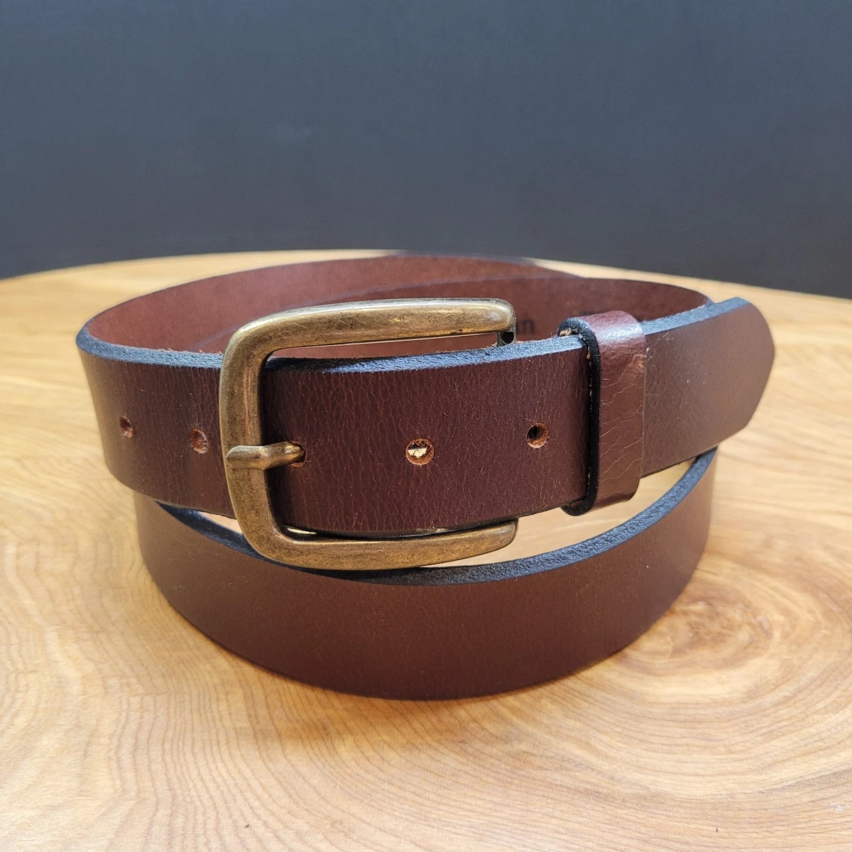 90'S LL Bean ベルト USA製 (VINTAGE) LL Bean Belt Brown Genuine Leather 12ga Shotgun Shell Belt Brass