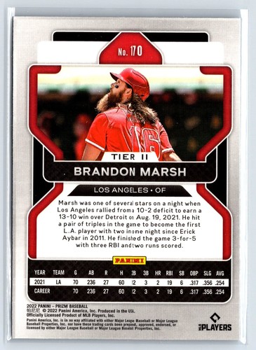 2022 Panini Prizm #170 Brandon Marsh - Picture 2 of 2