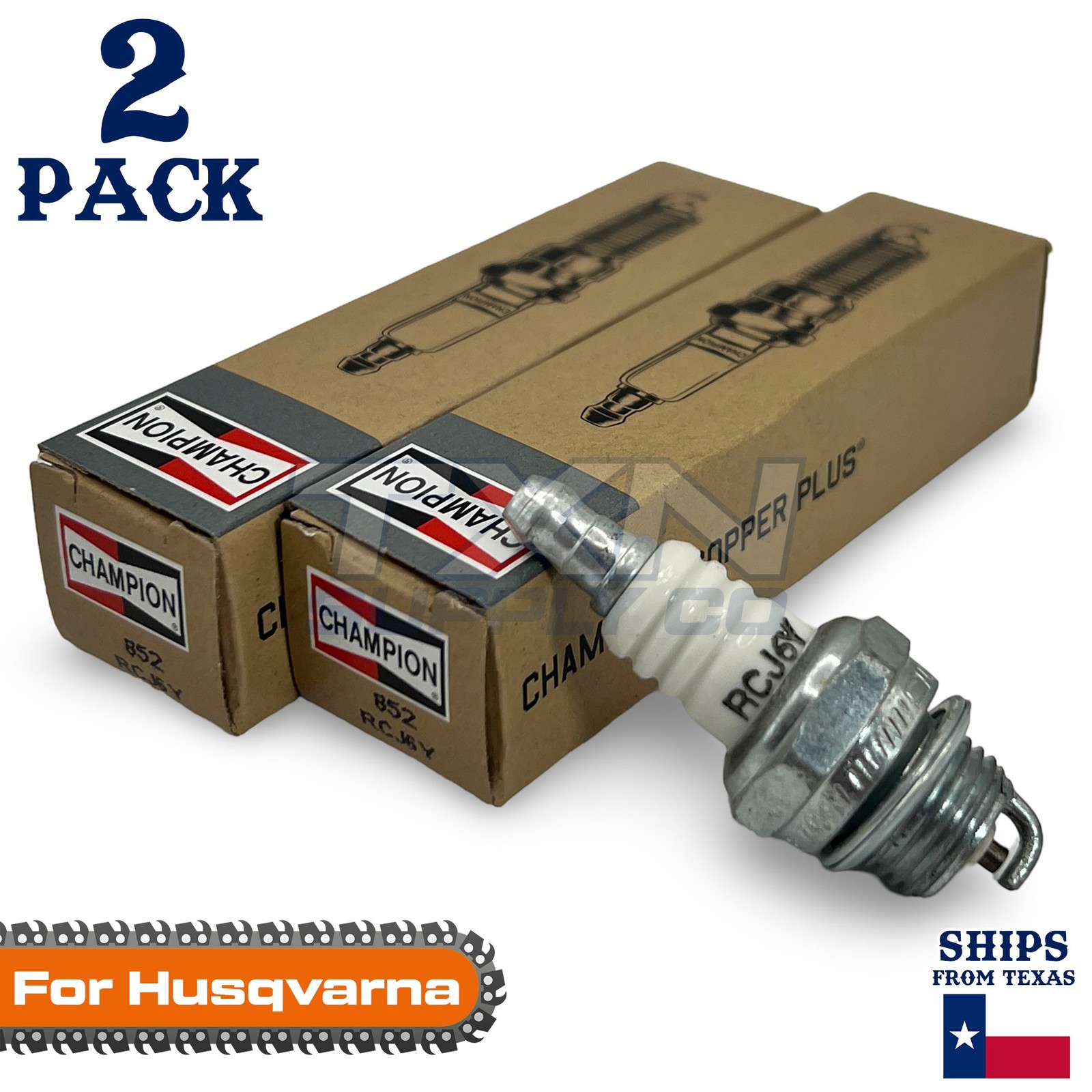 2 Pack Champion Spark Plug - For 266SG Husqvarna Chainsaw