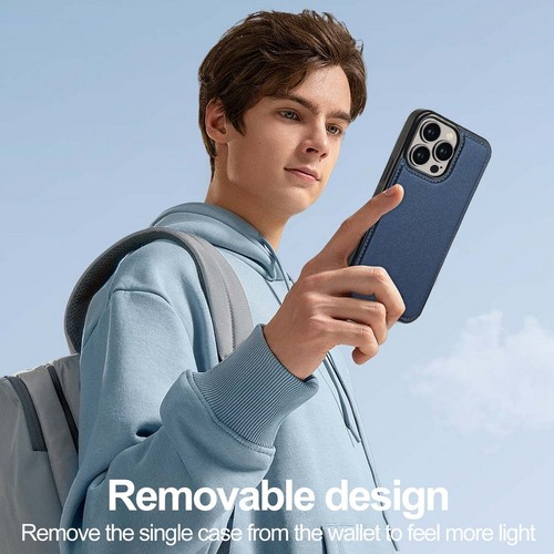 For iPhone 17 16 15 14 13 12 11 7 8 Wallet Case 2-in-1 Detachable MagSafe Cover - Picture 59 of 85