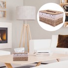Desktop Tissue Box Weaving Tabletop Box Tissue Organizing Container Napkin Box