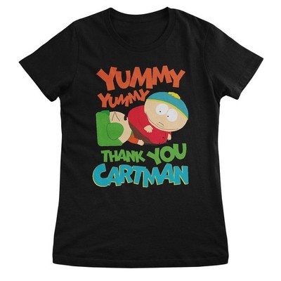 South Park Official Licensed Yummy Yummy Thank You Cartman Damen T-Shirt Schwarz