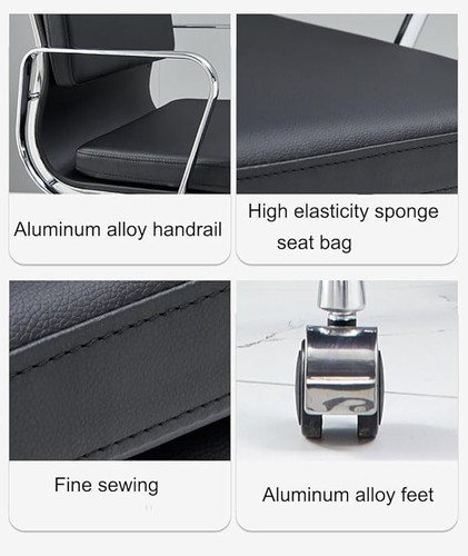EA219 Soft Pad High-Back Office Chair – Black Italian Leather - Picture 8 of 8