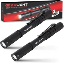 Gearlight S100 LED Pocket Pen Light [2-Pack] - Compact Flashlights #00002