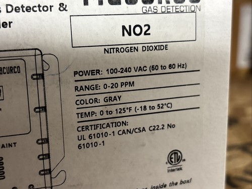 NEU Macurco TX-12-ND Stickstoffdioxid No2 (Netzspannung) fester Gaswarner - Bild 3 von 3