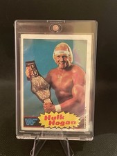 1985 Topps Titan Sports WWF HULK HOGAN Rookie RC Card #16 Blue Background