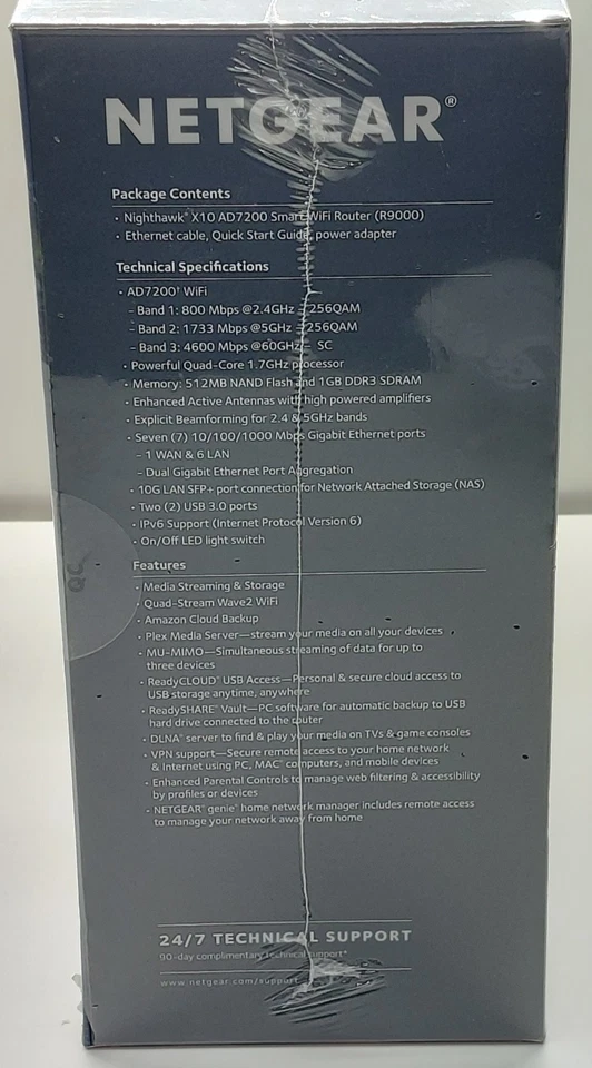 Netgear Nighthawk X10 AD7200 Smart WiFi Router R9000 606449114652 Ultimate 4K - Image 4 of 4