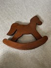 Vintage Wooden  Rocking Horse Hand Made Nursery Decor Primitive Cottage Core