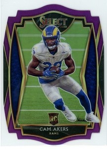 Cam Akers 2020 Panini Select #155 Rookie Rams Purple Prizm Die Cut RC