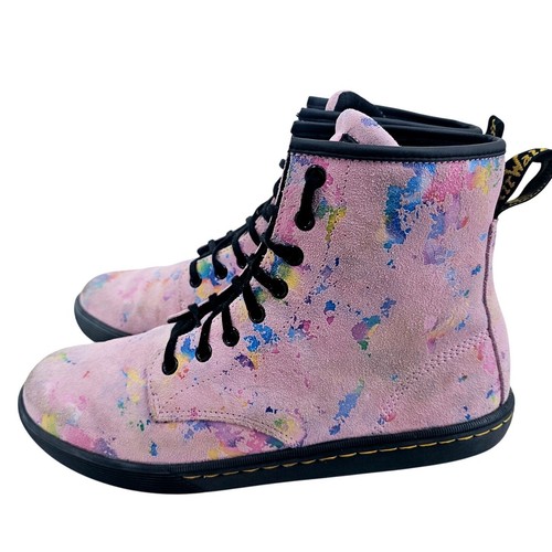 DR Martens 1460 Pascal Rainbow Burst Suede Lace Up Boots Women's 10 US 8 UK 42EU