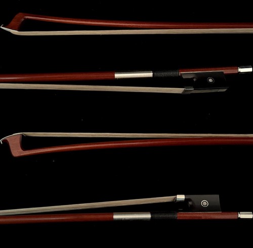 Pro Master Antique Pernambuco Violin Bow 4/4 Ebony Parisan eye Frog Silver Parts - Picture 5 of 18