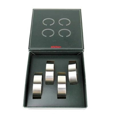 4 STELTON Edelstahl Serviettenringe Glatt Denmark Napkin Rings Zeitlos - Bild 1 von 4