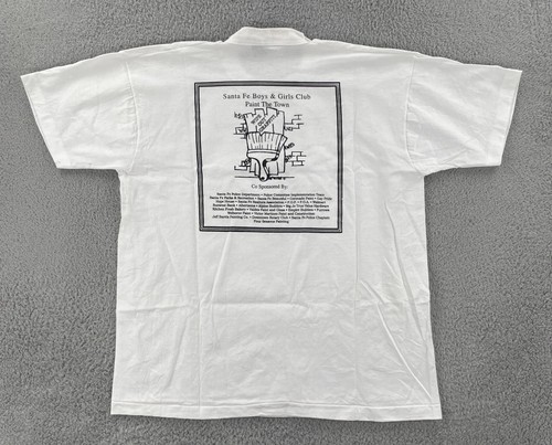 Vtg Fruit of The Loom Best XL White Single Stitch Shirt USA Made Gang Prevention - Picture 12 of 17